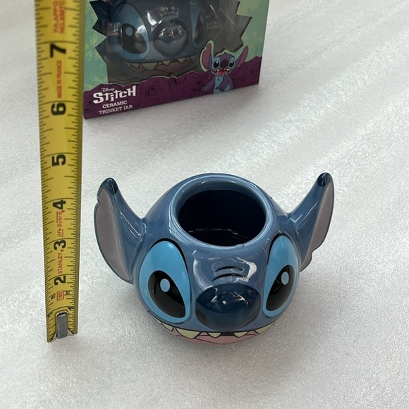 🆕 Disney Stitch Ceramic Trinket Jar with Lid Blue - Picture 11 of 12